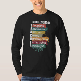 中学校ヴィンテージレトロ先生 感動的 Tシャツ