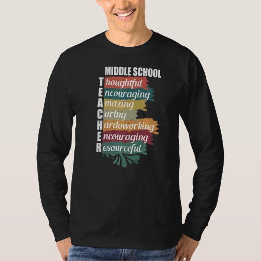 中学校ヴィンテージレトロ先生 感動的 Tシャツ (正面)