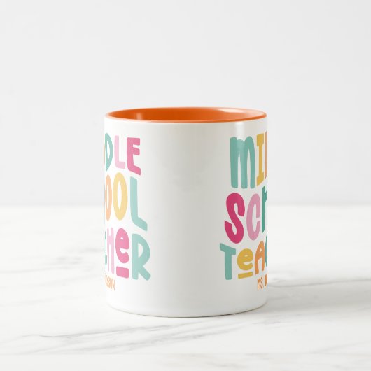 中学校先生 |カラフルレトロ ツートーンマグカップ (中央)