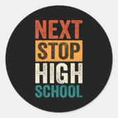中学校卒業ストップ次高校 ラウンドシール (正面)
