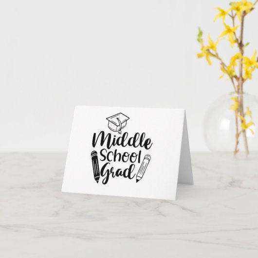 中学校卒業 カード (黄色い花)