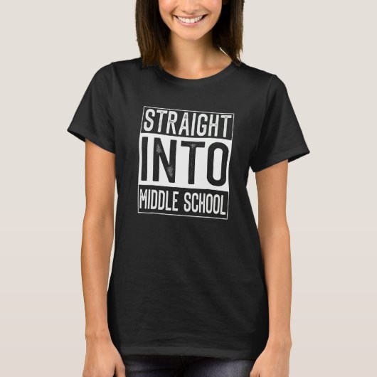 中学生チームにストレートMiddleschoolバック Tシャツ (正面)