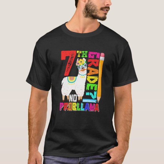 中学2年生 問題なし ラマ 初日の登校 Tシャツ (正面)