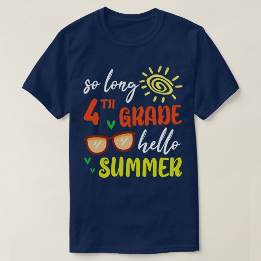 中学4年生Hello夏の学生Senio Tシャツ (デザイン正面)
