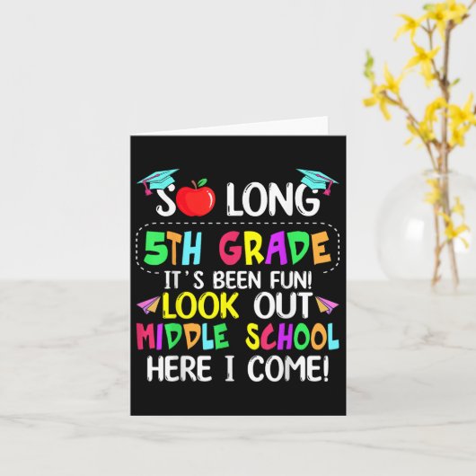 中学5年生から中学まで カード (黄色い花)