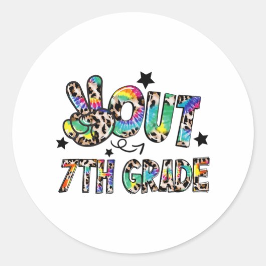 中学7年生の絞り染めハッピースクール最終日 ラウンドシール (正面)