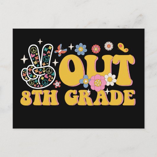 中学8年生のグルービー最終日のピースアウト ポストカード (正面)