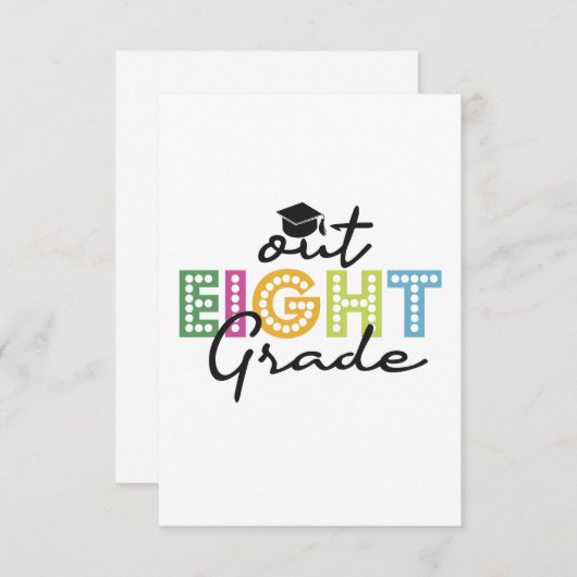 中学8年生の卒業シニアサマーバケーション サンキューカード (正面/裏面)