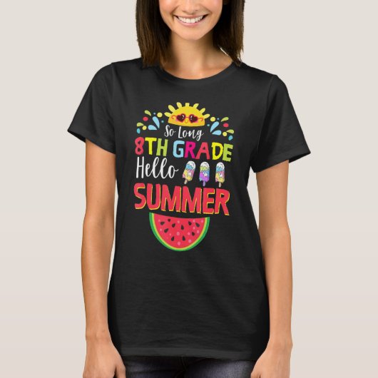 中学8年生ハローサマー先生学生キッド Tシャツ (正面)