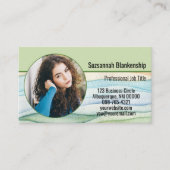 中小企カスタム業の丸い写真水色 名刺 (正面)