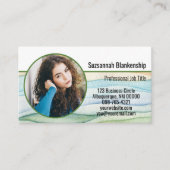 中小企カスタム業の丸い写真水色 名刺 (正面)