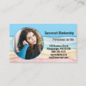 中小企カスタム業ラウンドフォトおよびQRコード 名刺 (正面)