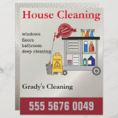 中小企業住宅清掃サービスフライヤー (正面/裏面)