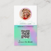 中小企業割引ロイヤリティQRコードホログラフィック 名刺 (正面)