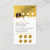 中小企業割引ロイヤリティQRコードホワイト金ゴールド 名刺 (裏面)