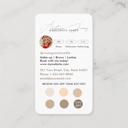 中小企業割引ロイヤリティQRコードボホベージュ 名刺 (裏面)