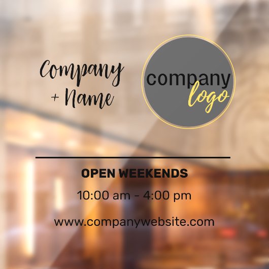 中小企業向けデカール取引時間ロゴブランディング ウィンドウサイン (シート2)