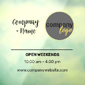 中小企業向けデカール取引時間ロゴブランディング ウィンドウサイン (シート3)