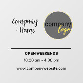 中小企業向けデカール取引時間ロゴブランディング ウィンドウサイン (シート)