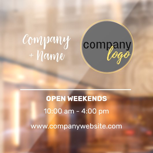 中小企業向けデカール取引時間ロゴブランディング ウィンドウサイン (シート2)