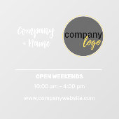 中小企業向けデカール取引時間ロゴブランディング ウィンドウサイン (シート)