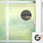 中小企業向けデカール取引時間ロゴブランディング ウィンドウサイン (ホーム)