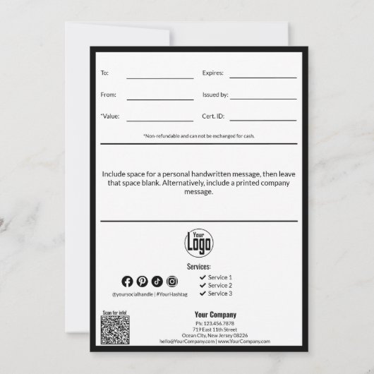 【中小企業】お父さんの日 ギフト証明書 (裏面)