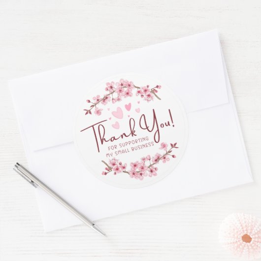 中小規模企業のお客様に感謝 ラウンドシール (封筒)