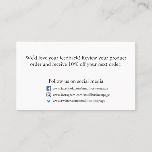 中小規模企業のサポートをありがとうございます 名刺 (裏面)