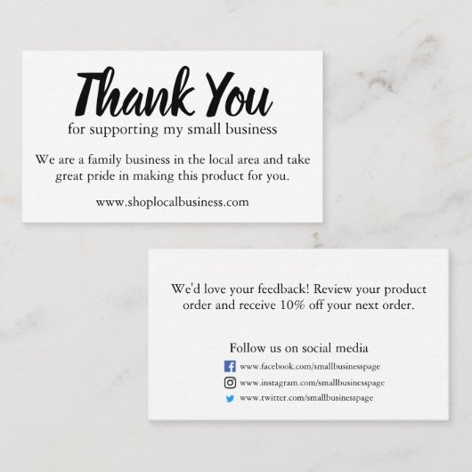 中小規模企業のサポートをありがとうございます 名刺 (正面/裏面)