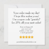 中小規模企業のサンキューカード (裏面)