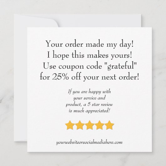 中小規模企業のサンキューカード (裏面)