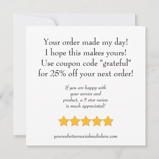 中小規模企業のサンキューカード (裏面)