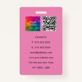 中小規模企業の従業員QRコードロゴテンプレート バッジ (裏面)