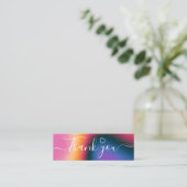 中小規模企業向け手書き感謝の挿入 スキニー名刺 (スタンド正面)