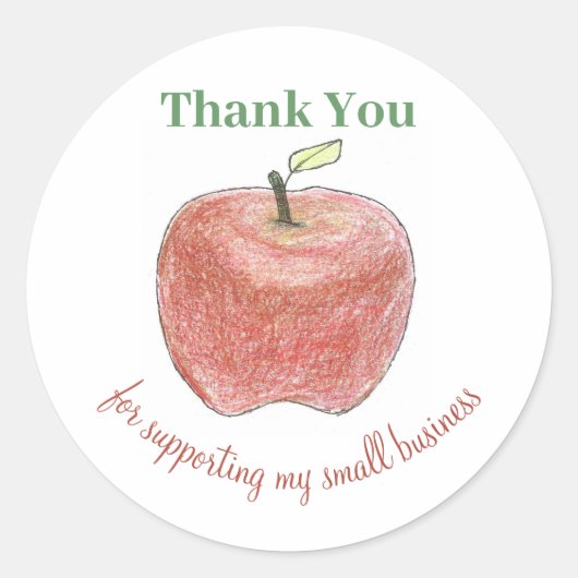 中小規模企業向け製品ラベル（リンゴ） ラウンドシール (正面)