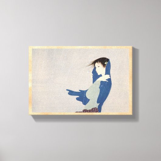 中島清素晴らし雨の日本女性アート キャンバスプリント (正面)