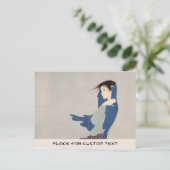 中島清素晴らし雨の日本女性アート ポストカード (スタンド正面)