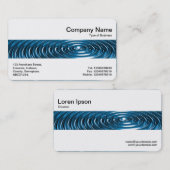 中帯 – 同心円リングや輪 – ブルークローム 名刺 (正面/裏面)