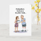 中年おもしろい男の誕生日カード カード (黄色い花)