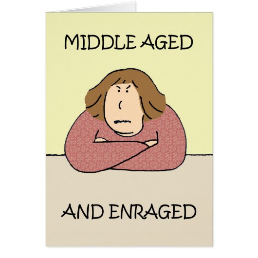 中年の怒り漫画の女性 (正面)