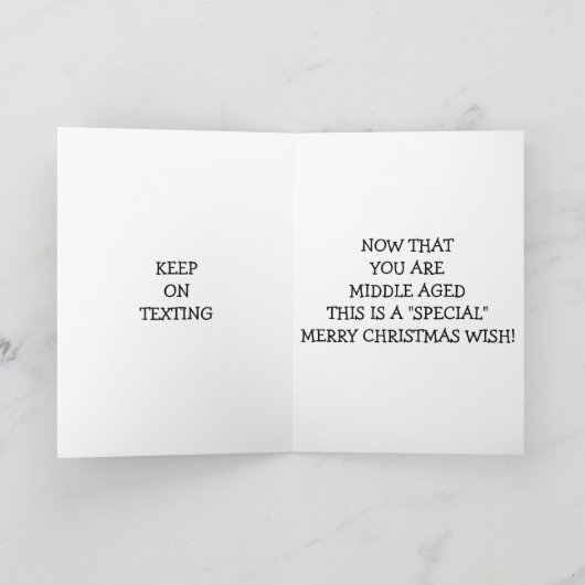 中年メールや文字を打つクリスマスカード シーズンカード (内部)