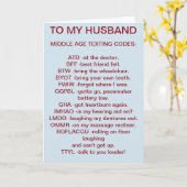 中年メールや文字を打つ誕生日カード カード (黄色い花)