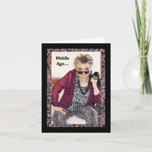 中年ユーモアのある誕生日折りグリーティングカード カード (正面)