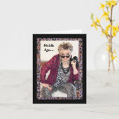 中年ユーモアのある誕生日折りグリーティングカード カード (黄色い花)