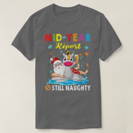 中年レポートまだサンいけなタビーチクリスマ Tシャツ (デザイン正面)