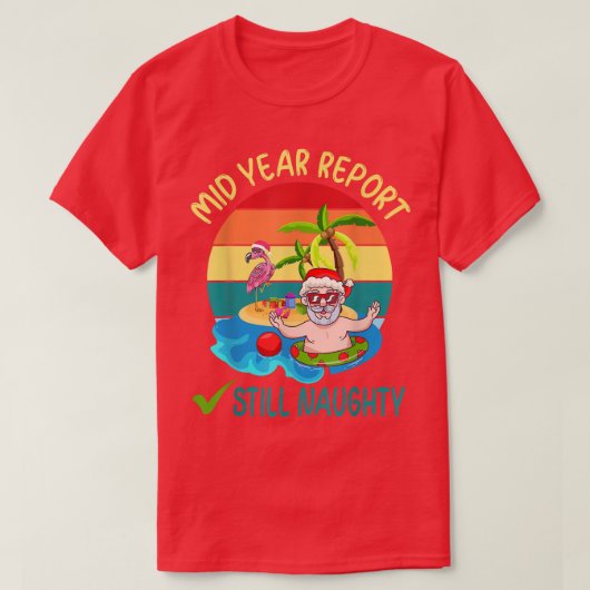 中年レポートまだサンいけなタビーチクリスマ Tシャツ (デザイン正面)