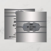 中年危機の男のブラック40歳誕生日パーティー 招待状 (正面/裏面)