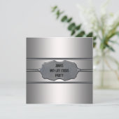 中年危機の男のブラック40歳誕生日パーティー 招待状 (スタンド正面)