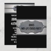 中年危機の男の40歳誕生日パーティー 招待状 (正面/裏面)